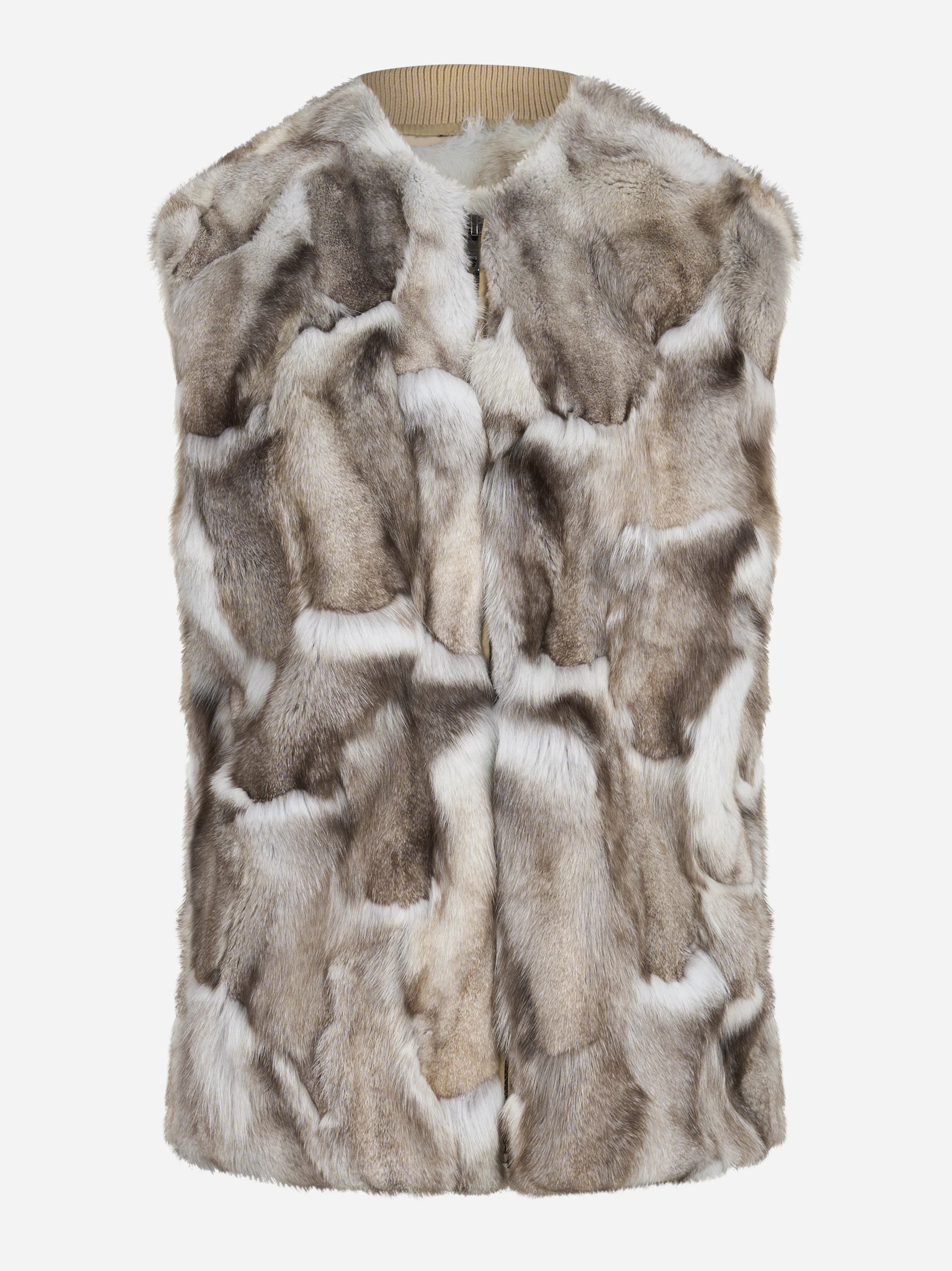 Bomber oversize tecnico beige con interno removibile - vista laterale