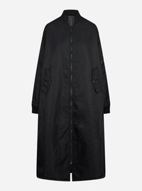 Bomber lungo tecnico nero - vista frontale