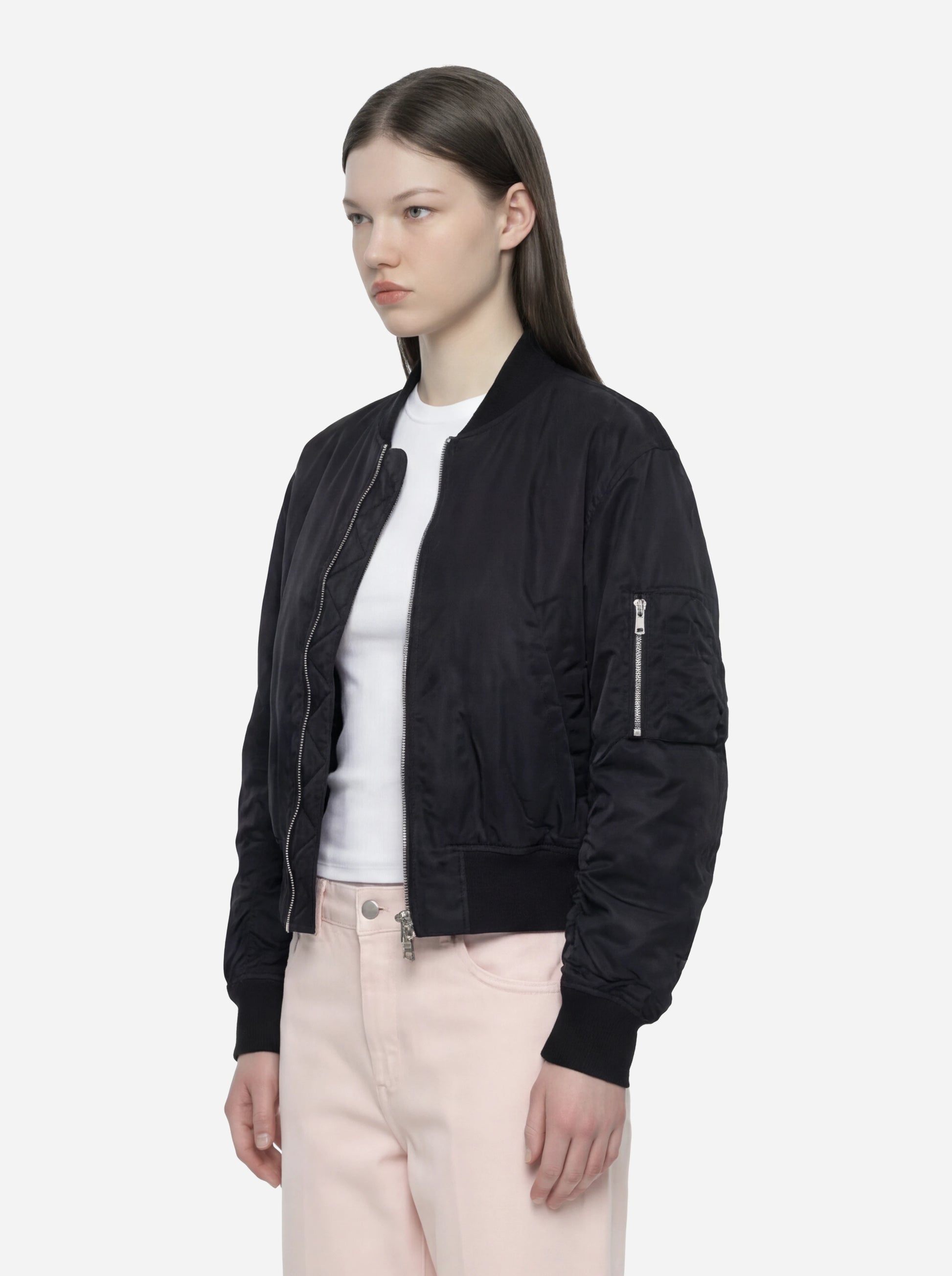 Bomber in nylon nero