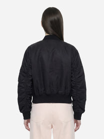 Bomber in nylon nero