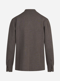 Camicia in maglia di lana vergine marrone - vista posteriore