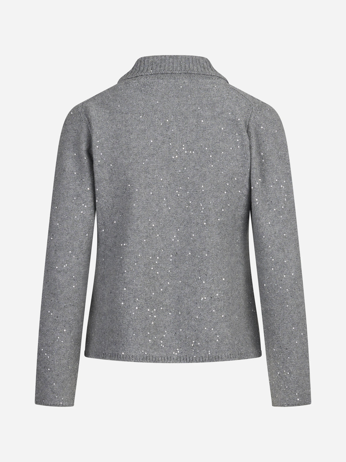 Giacca in maglia con filato luminoso grigio - vista posteriore