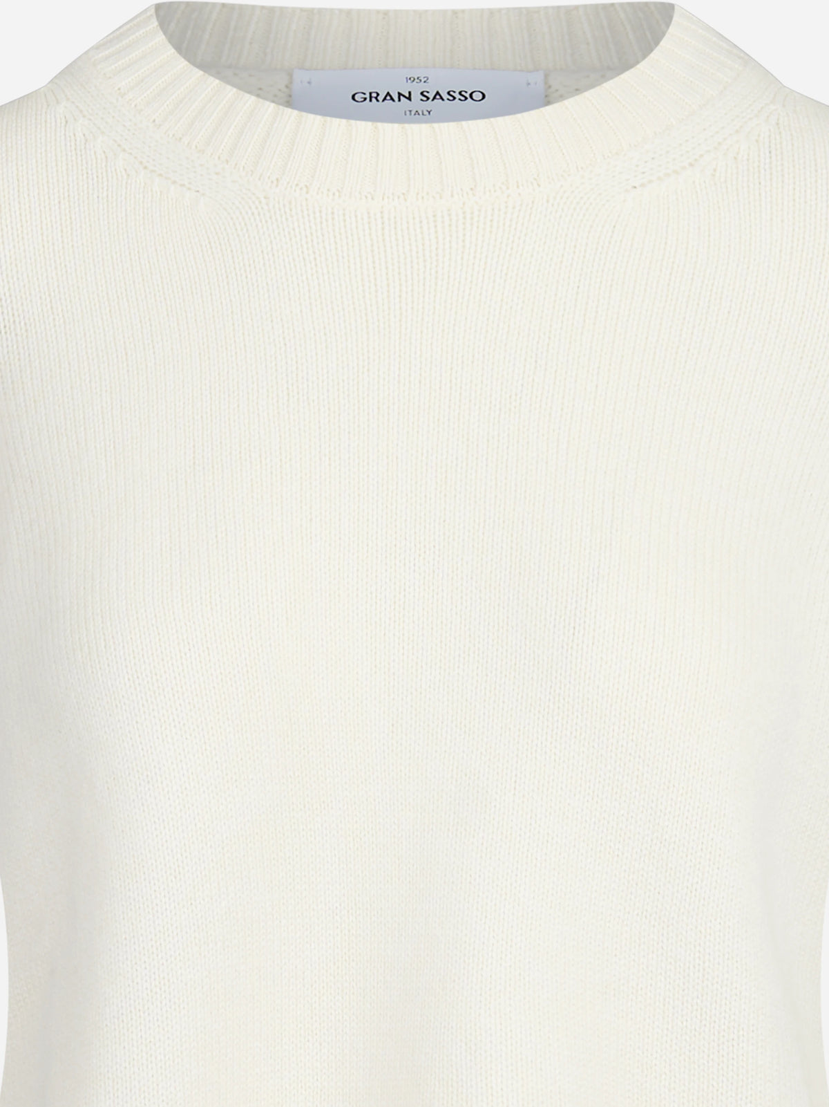 Maglia girocollo in lana e cashmere bianco - dettaglio del prodotto