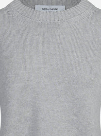 Maglia girocollo in lana e cashmere grigio - dettaglio del prodotto