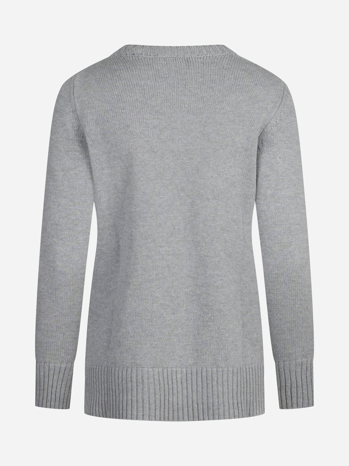Maglia girocollo in lana e cashmere grigio - vista posteriore