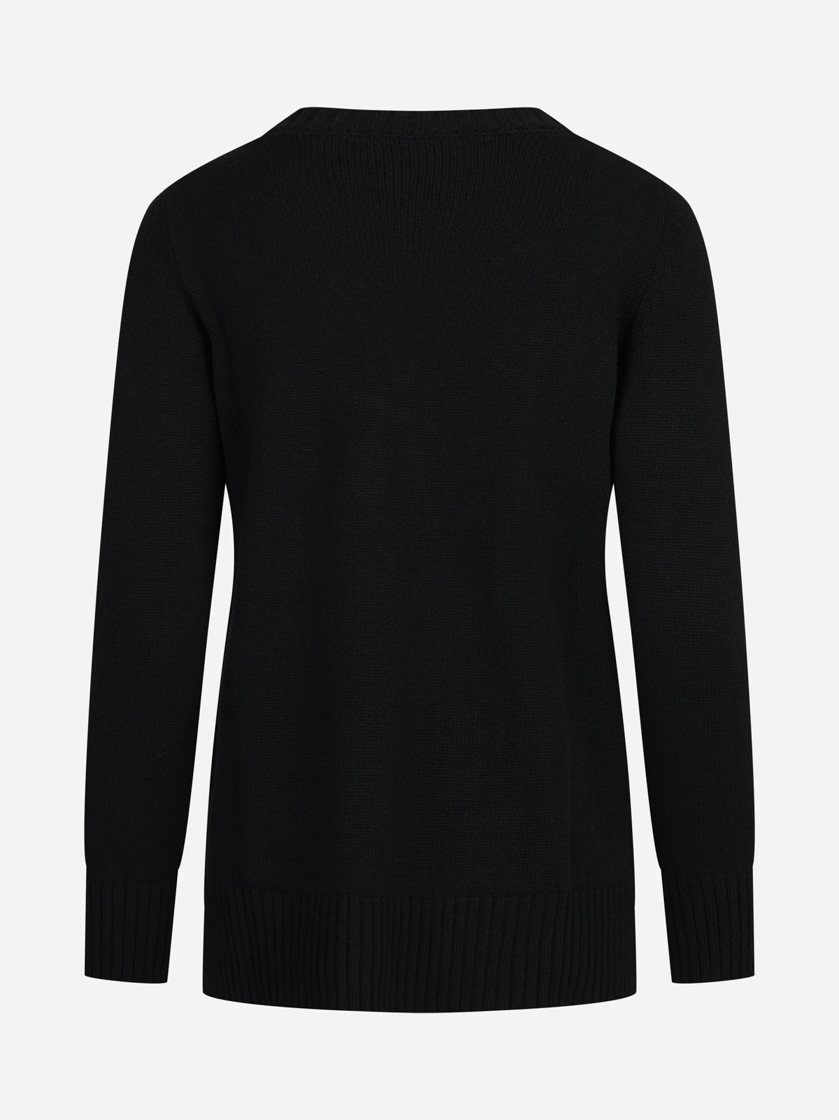 Maglia girocollo in lana e cashmere nero - vista posteriore