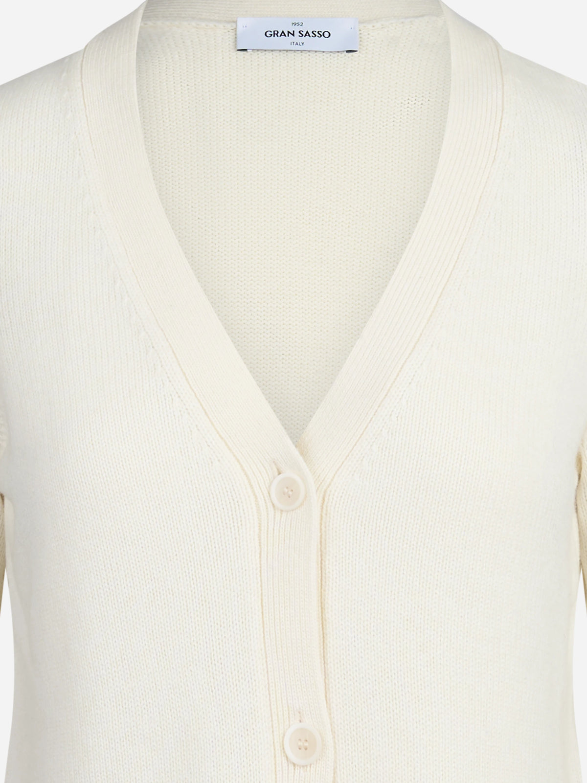 Cardigan in lana e cashmere bianco - dettaglio del prodotto