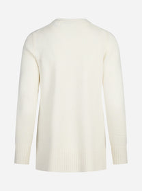 Cardigan in lana e cashmere bianco - vista posteriore