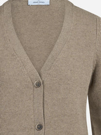 Cardigan in lana e cashmere marrone - dettaglio del prodotto