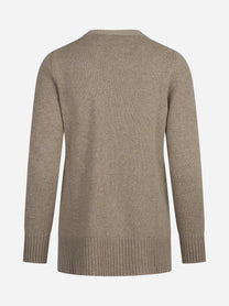 Cardigan in lana e cashmere marrone - vista posteriore