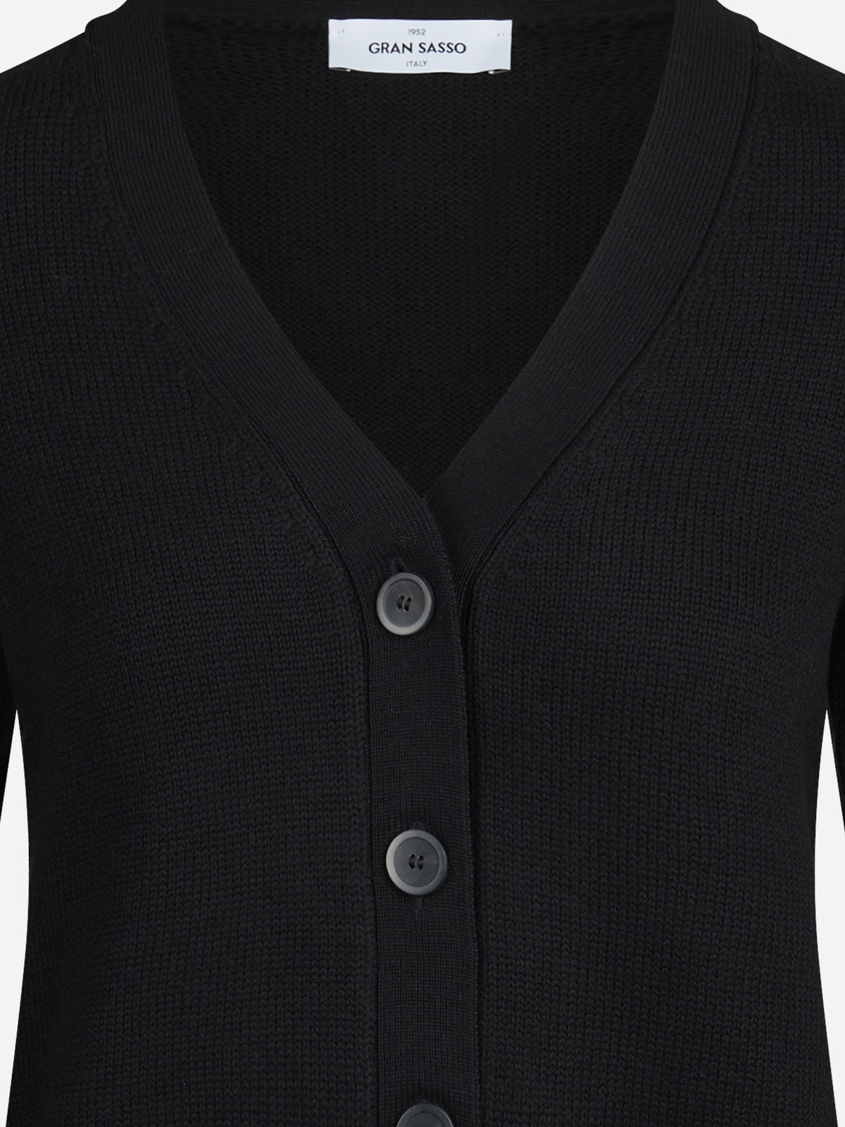 Cardigan corto in lana vergine nero - dettaglio del prodotto