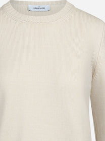 Maglia girocollo in lana vergine bianco - dettaglio del prodotto