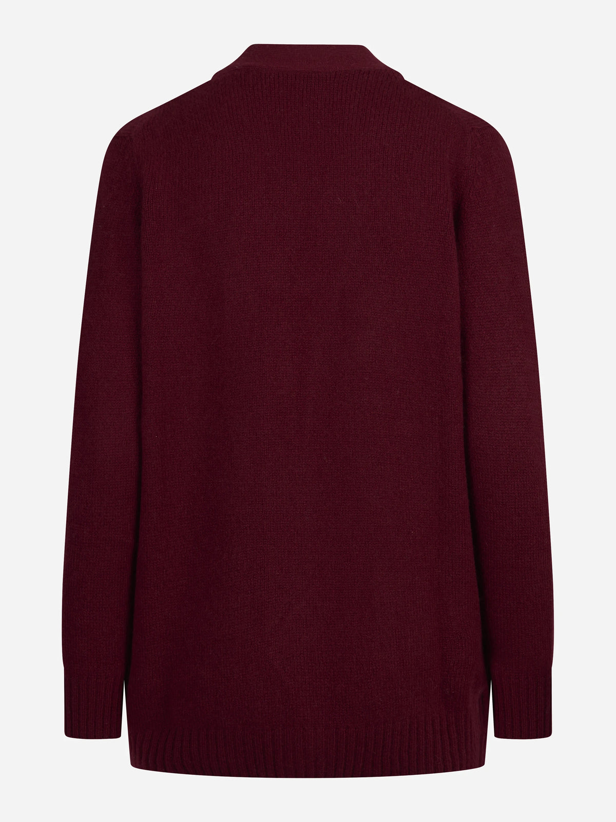 Cardigan lungo in cashmere bordeaux - vista posteriore