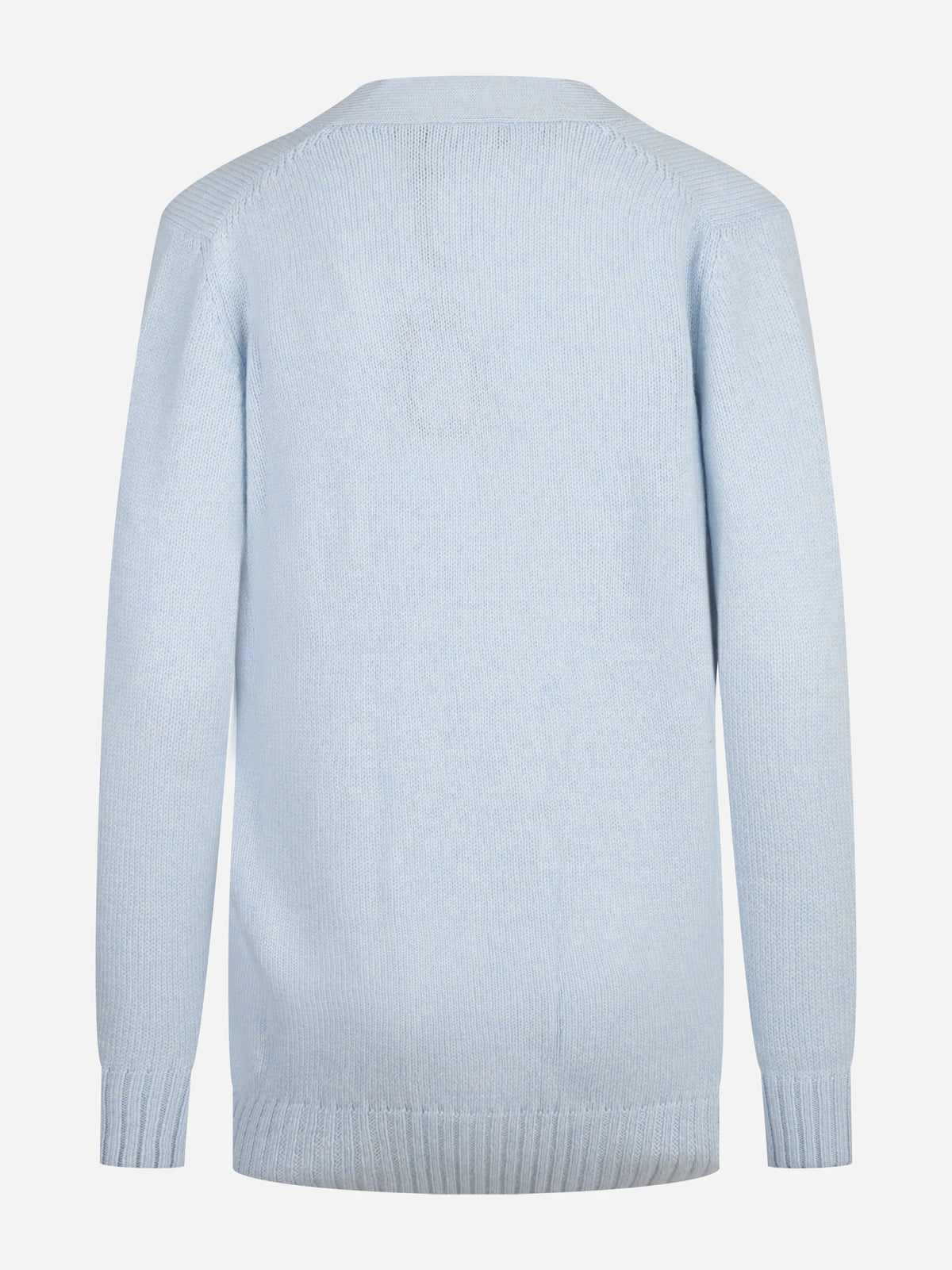 Cardigan lungo con tasche celeste GRAN SASSO - vista posteriore
