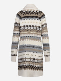 Cardigan lungo jacquard bianco - vista posteriore