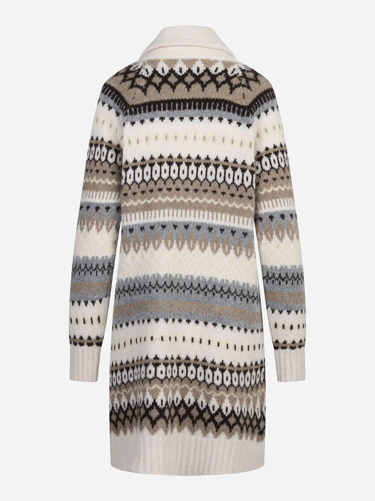 Cardigan lungo jacquard bianco - vista posteriore