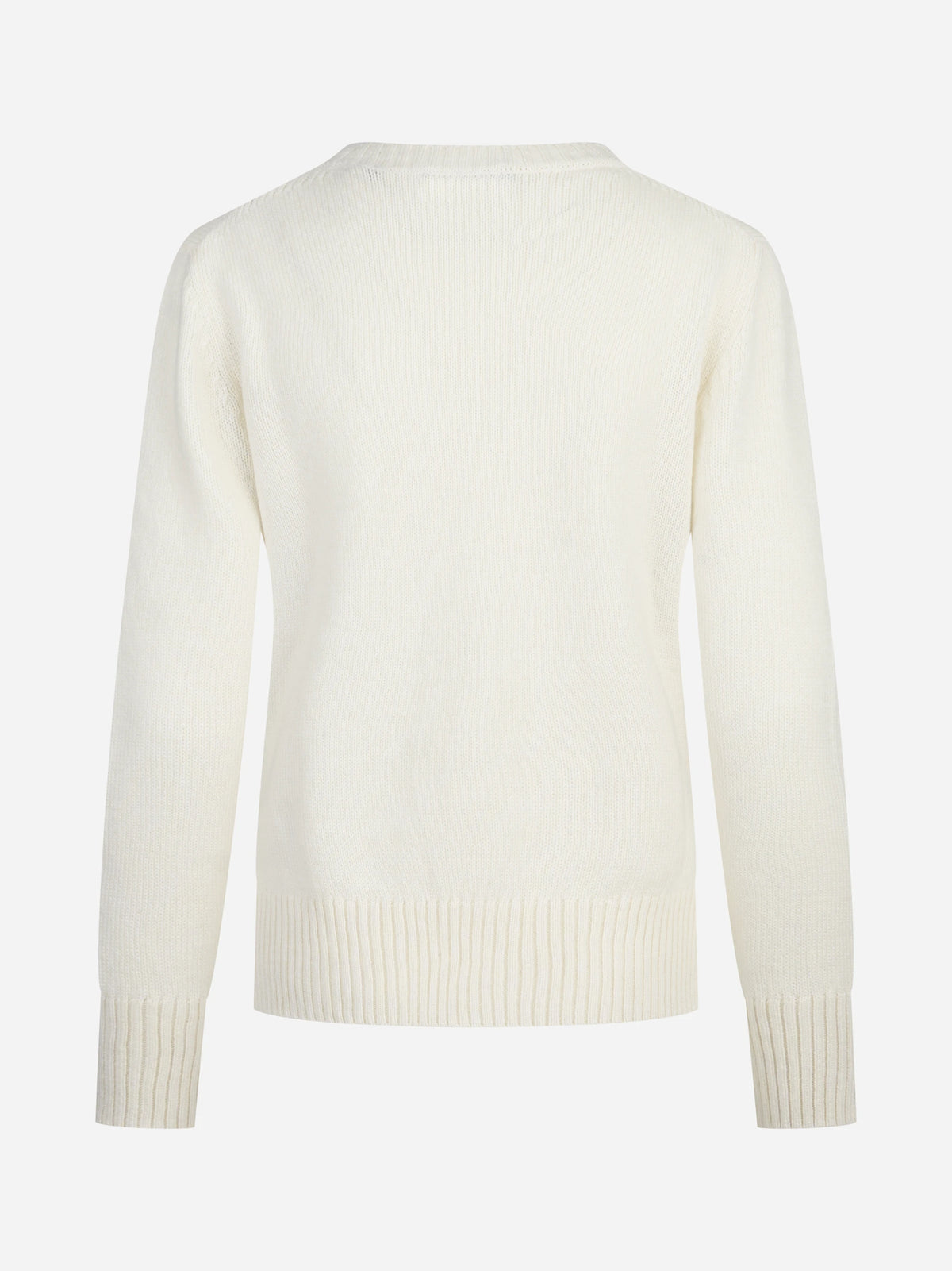 Maglia girocollo in cashmere bianco - vista posteriore