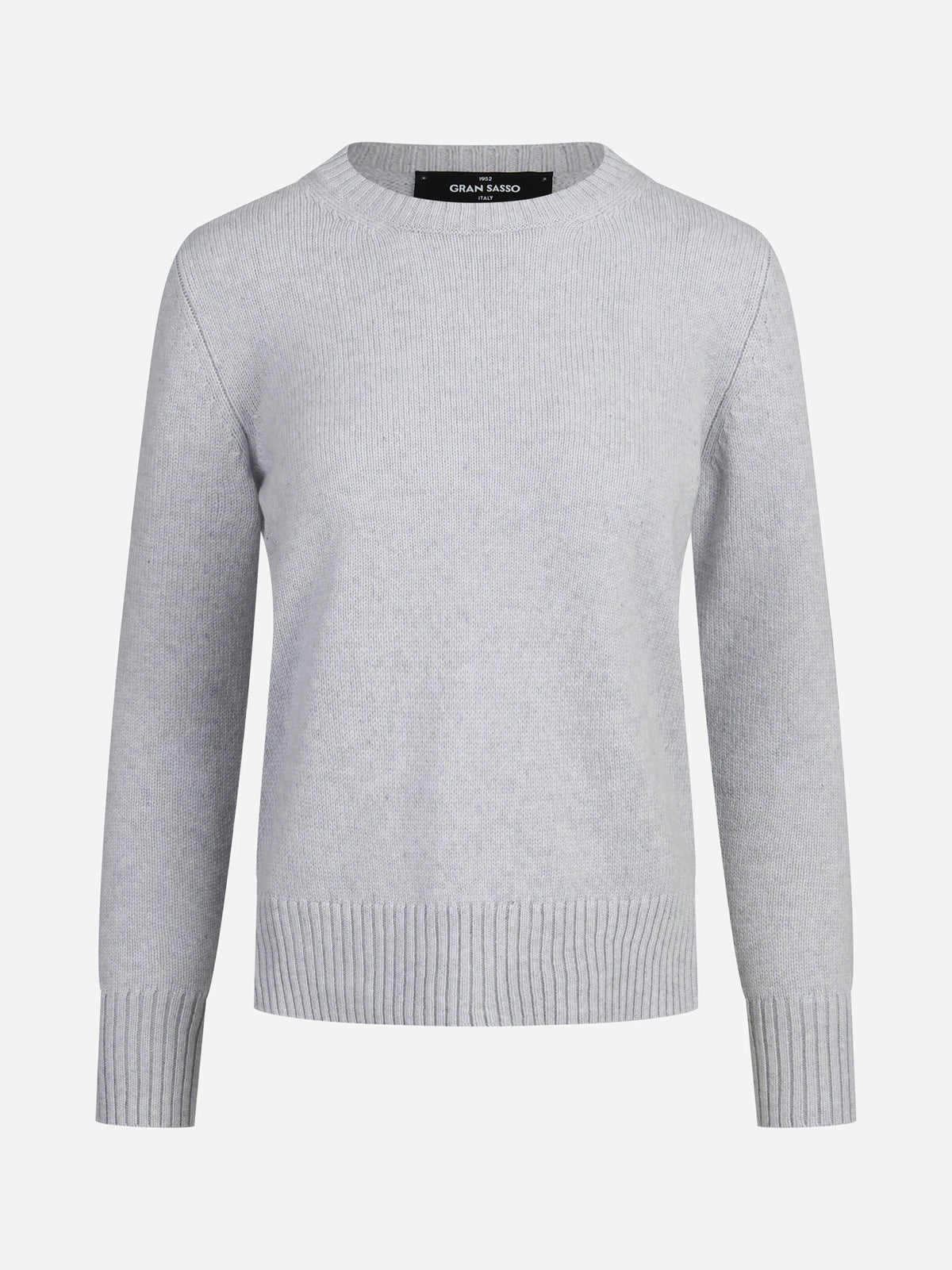 Maglia girocollo in cashmere grigio - vista frontale