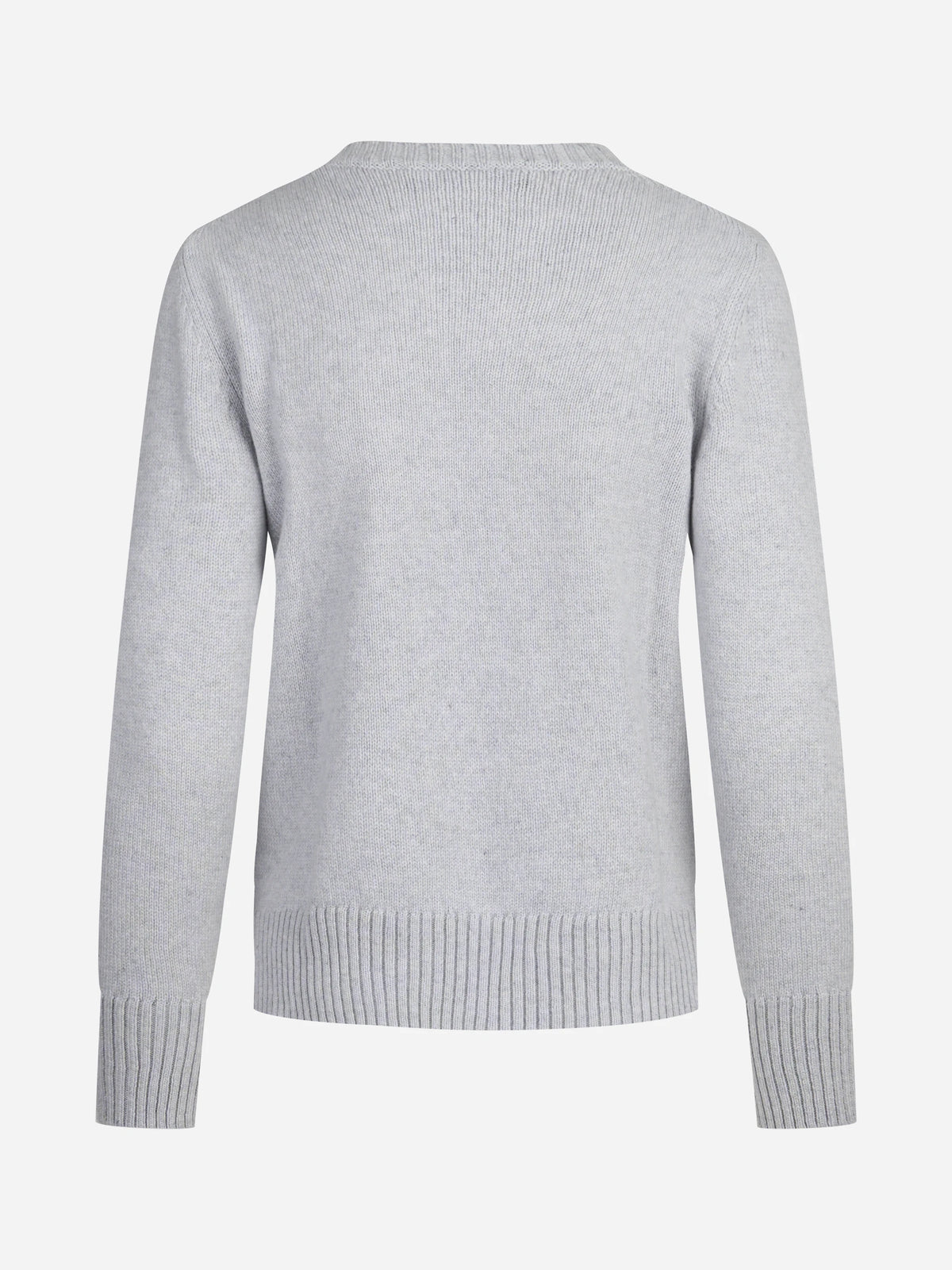 Maglia girocollo in cashmere grigio - vista posteriore