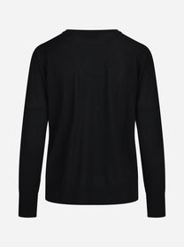 Maglia oversize con scollo a V nero - vista posteriore