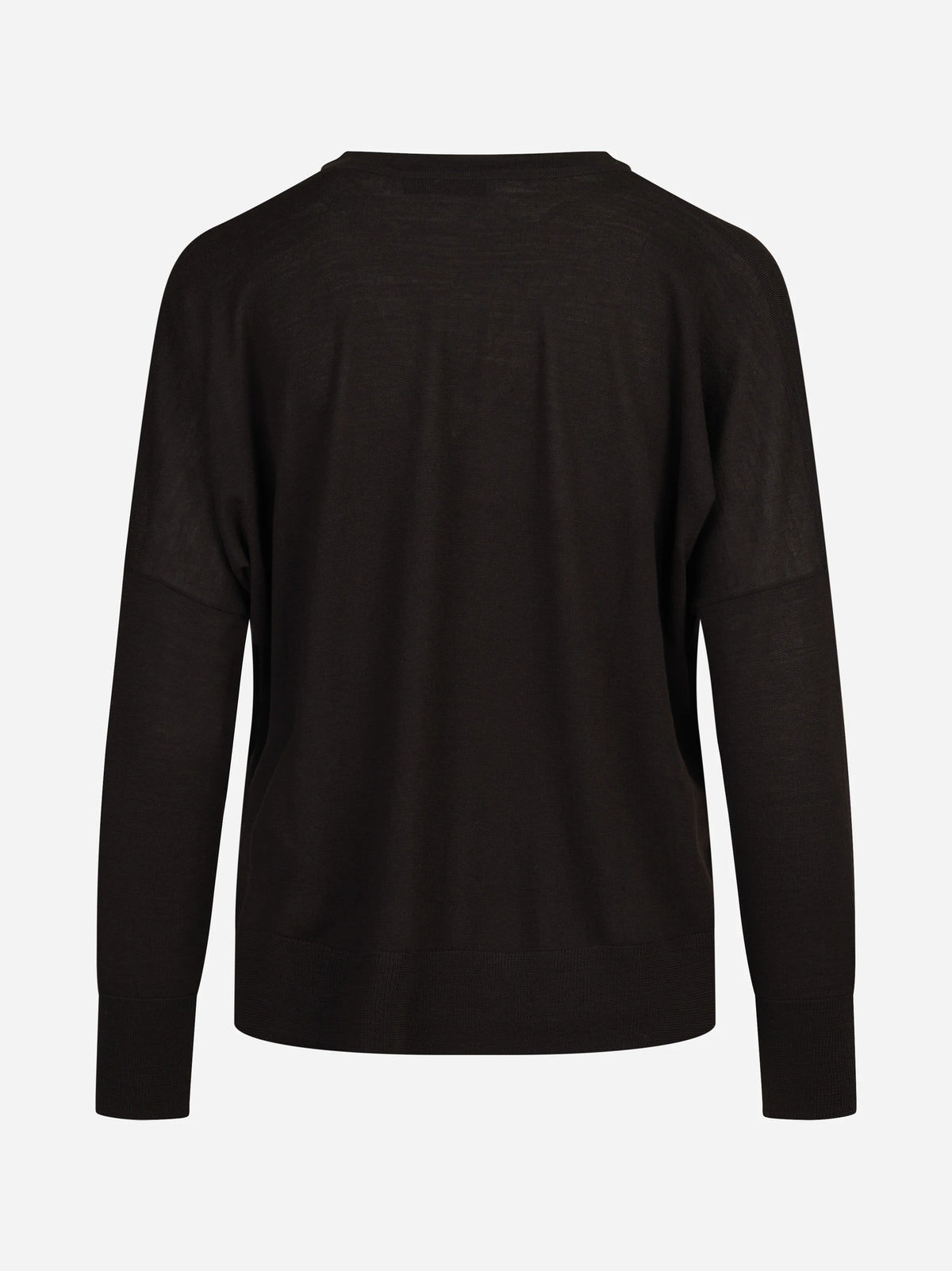 Maglia oversize con scollo a V marrone - vista posteriore