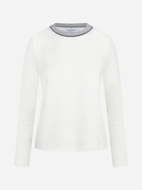 Maglia girocollo con dettaglio luminoso bianco - vista frontale