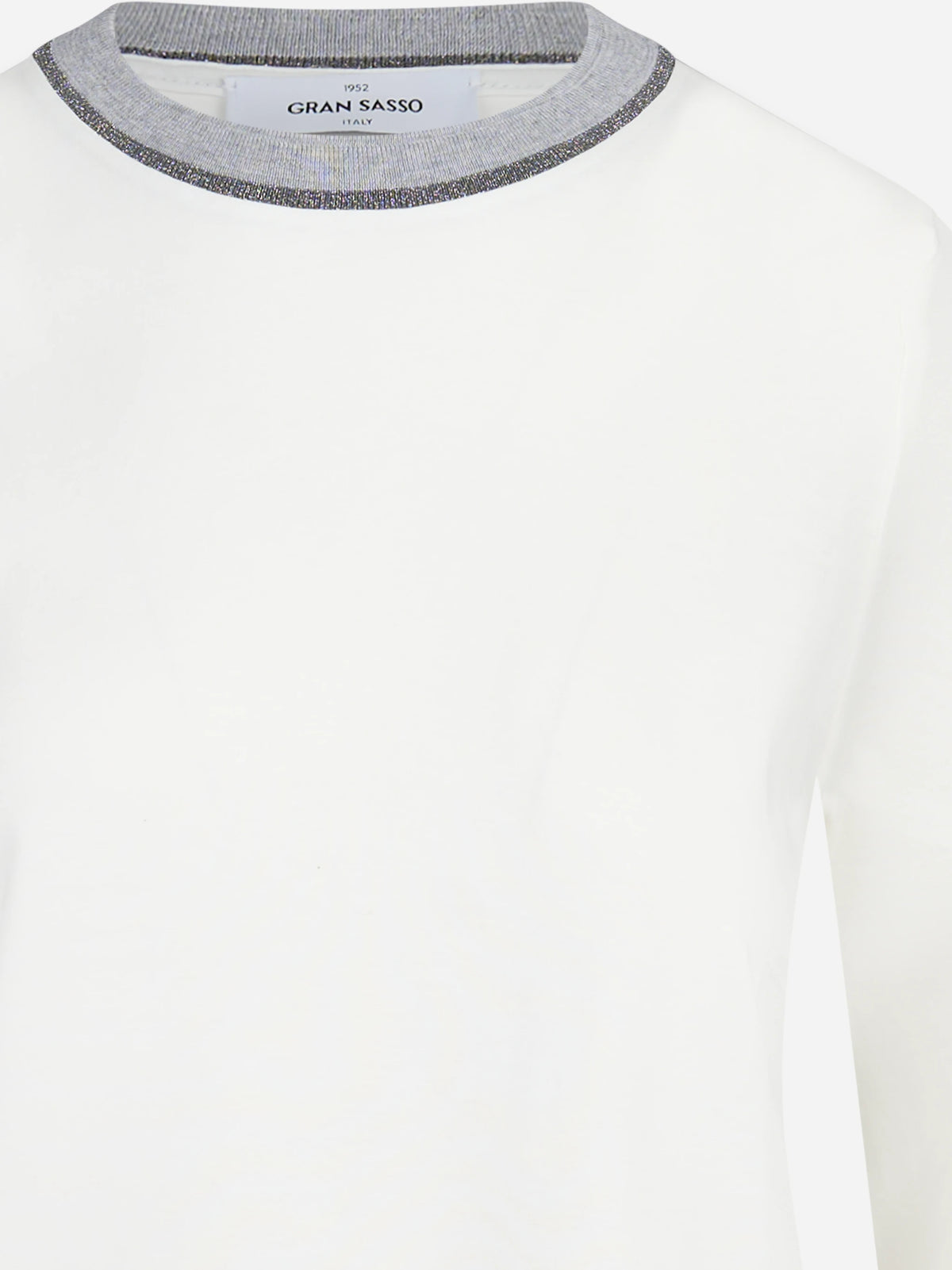 Maglia girocollo con dettaglio luminoso bianco - dettaglio del prodotto