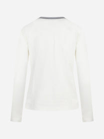 Maglia girocollo con dettaglio luminoso bianco - vista posteriore
