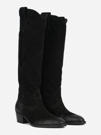 Stivale Cristobal in suede nero - vista tre quarti
