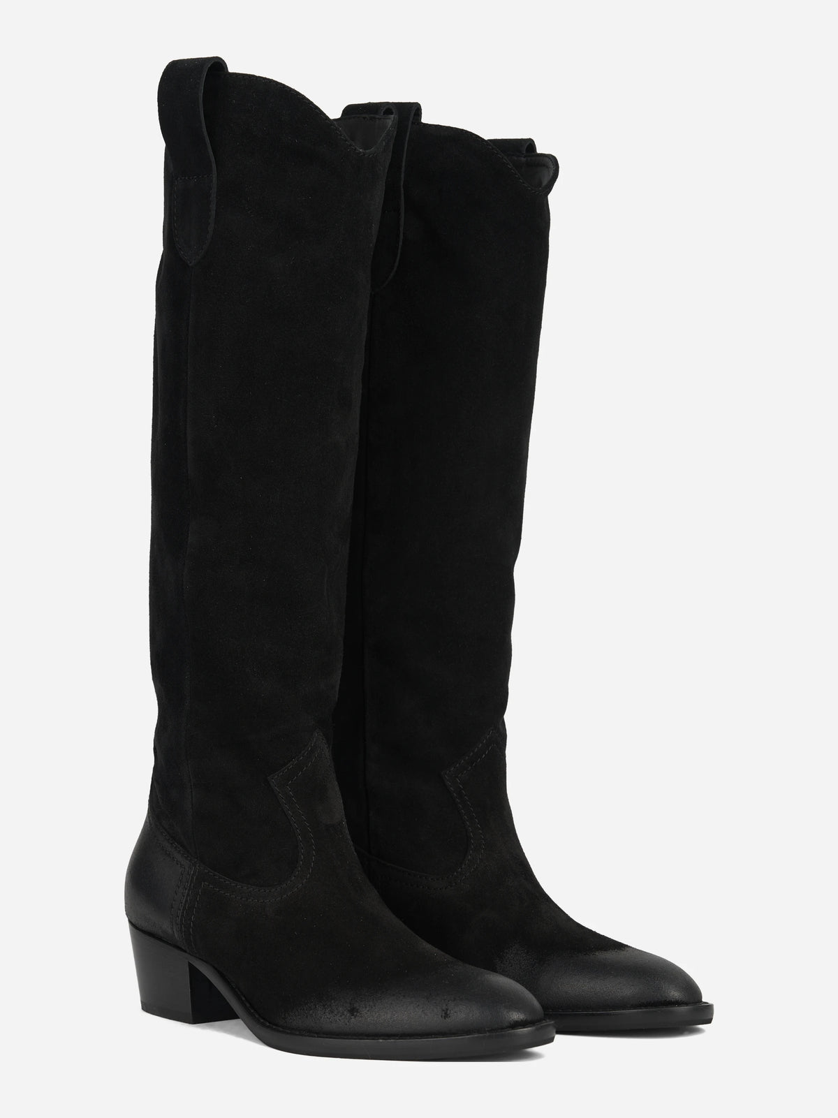 Stivale Cristobal in suede nero - vista tre quarti