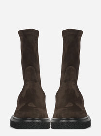 Stivaletto Krisalyn in suede marrone - vista frontale