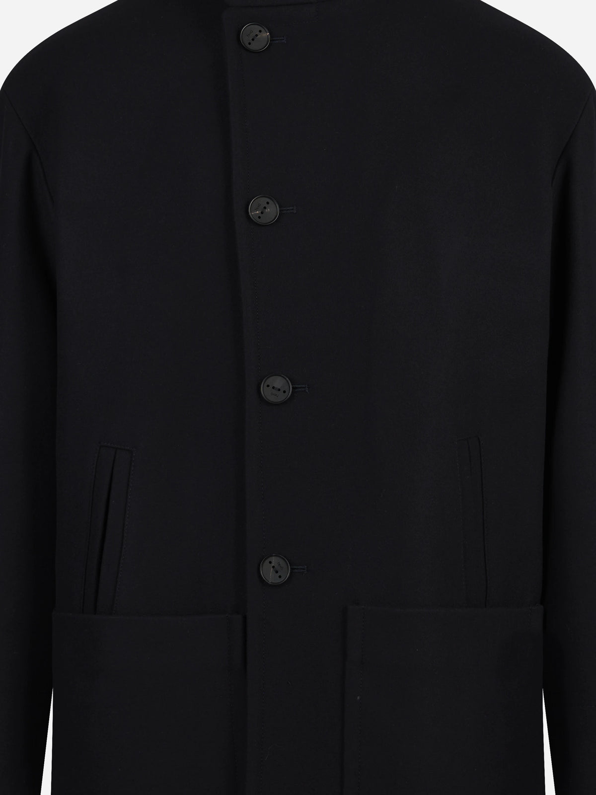 Cappotto Savelletri in lana idrorepellente blu - dettaglio del prodotto