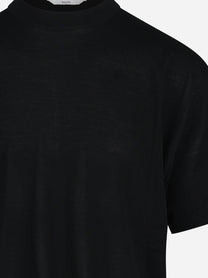 Maglia Spinazzola in lana riciclata nera - dettaglio del prodotto