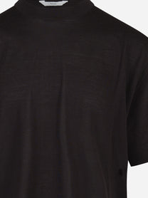 Maglia Spinazzola in lana riciclata marrone - dettaglio del prodotto