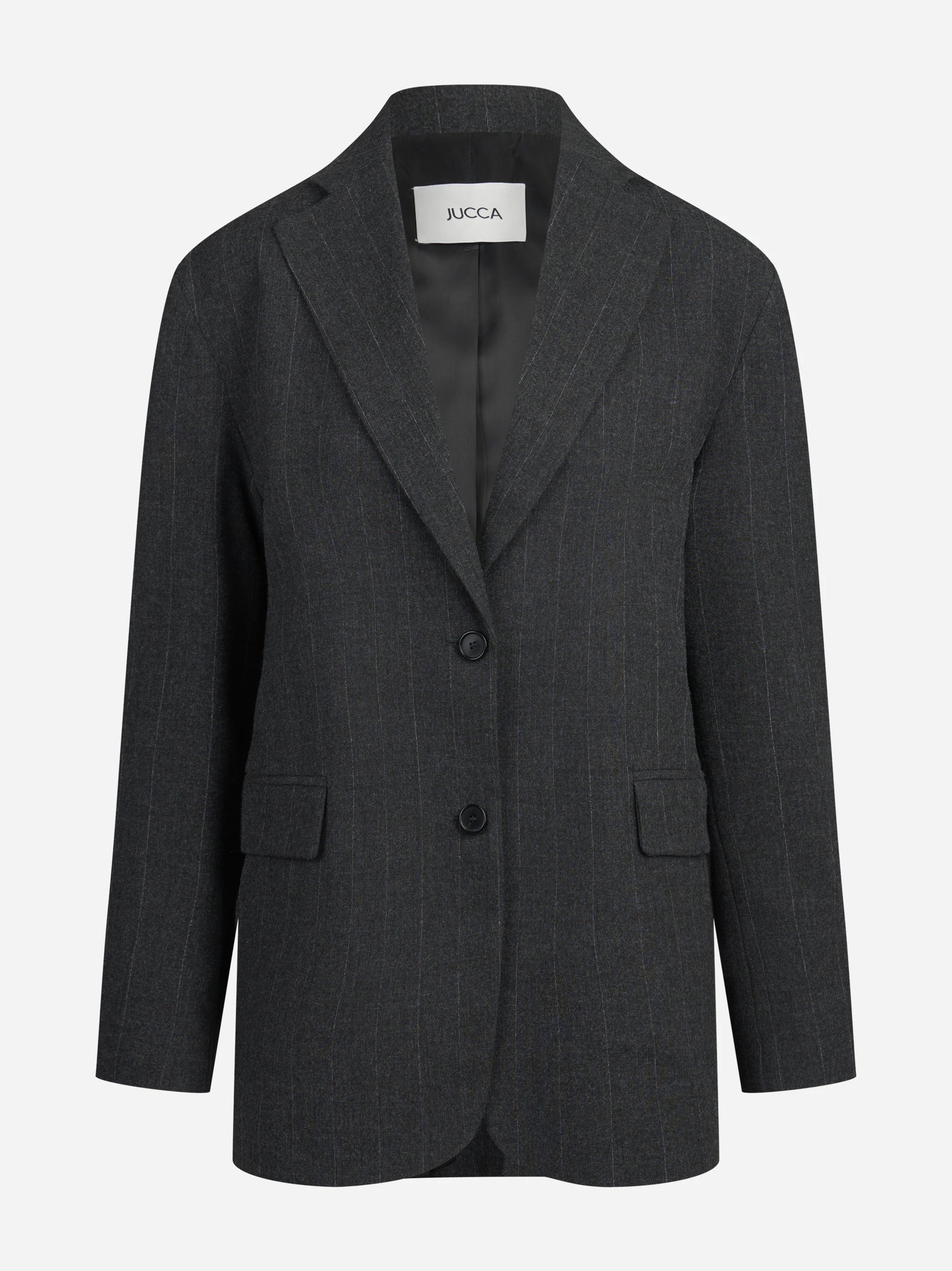 Blazer monopetto gessato grigio - vista frontale