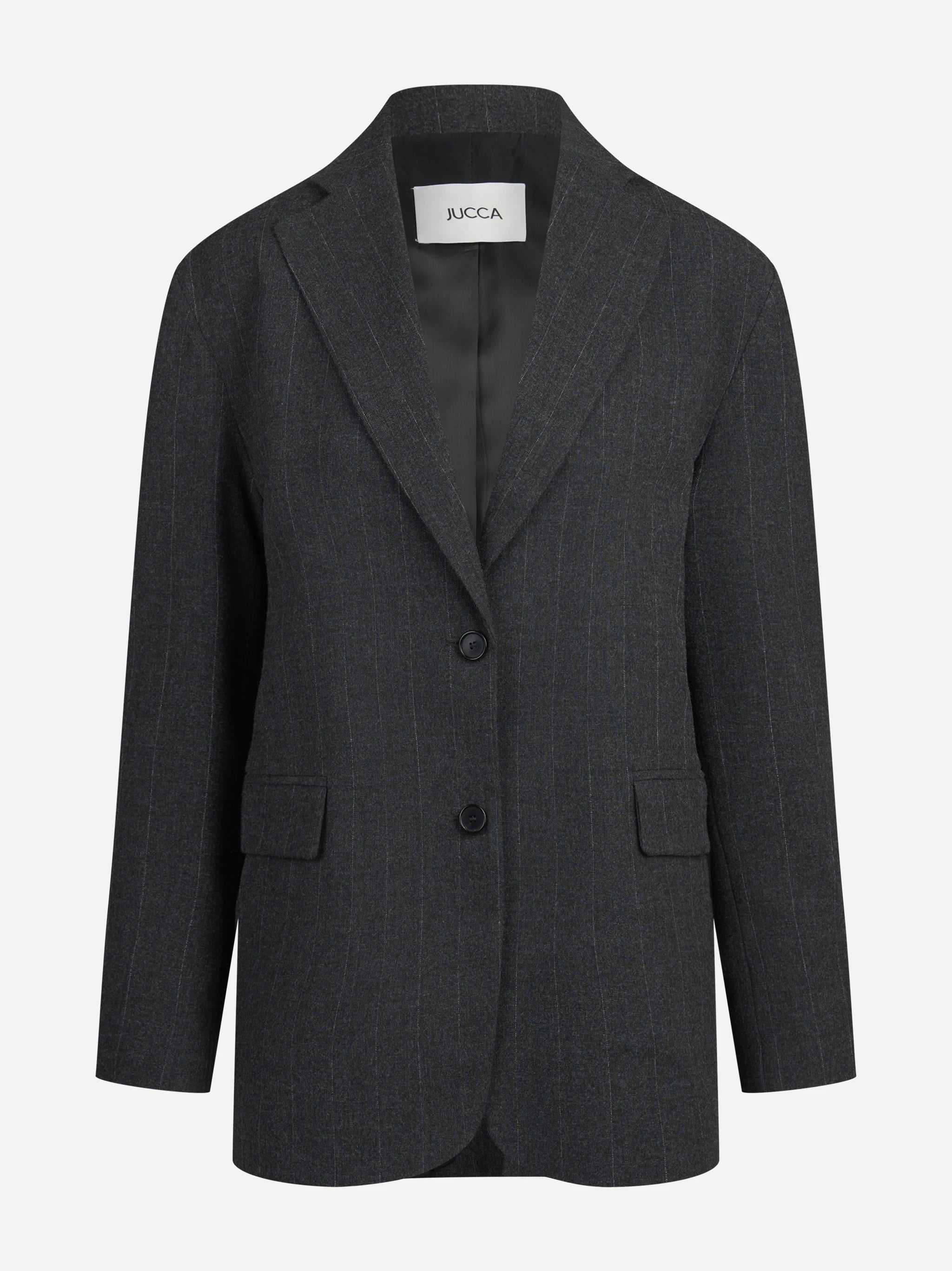 Blazer monopetto gessato grigio - vista frontale