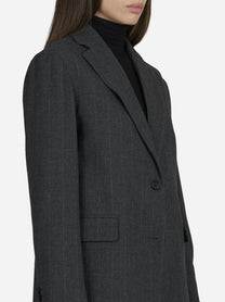 Blazer monopetto gessato grigio - dettaglio indossato