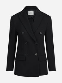 Blazer doppiopetto stretch nero - vista frontale
