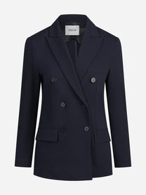 Blazer doppiopetto stretch blu - vista frontale