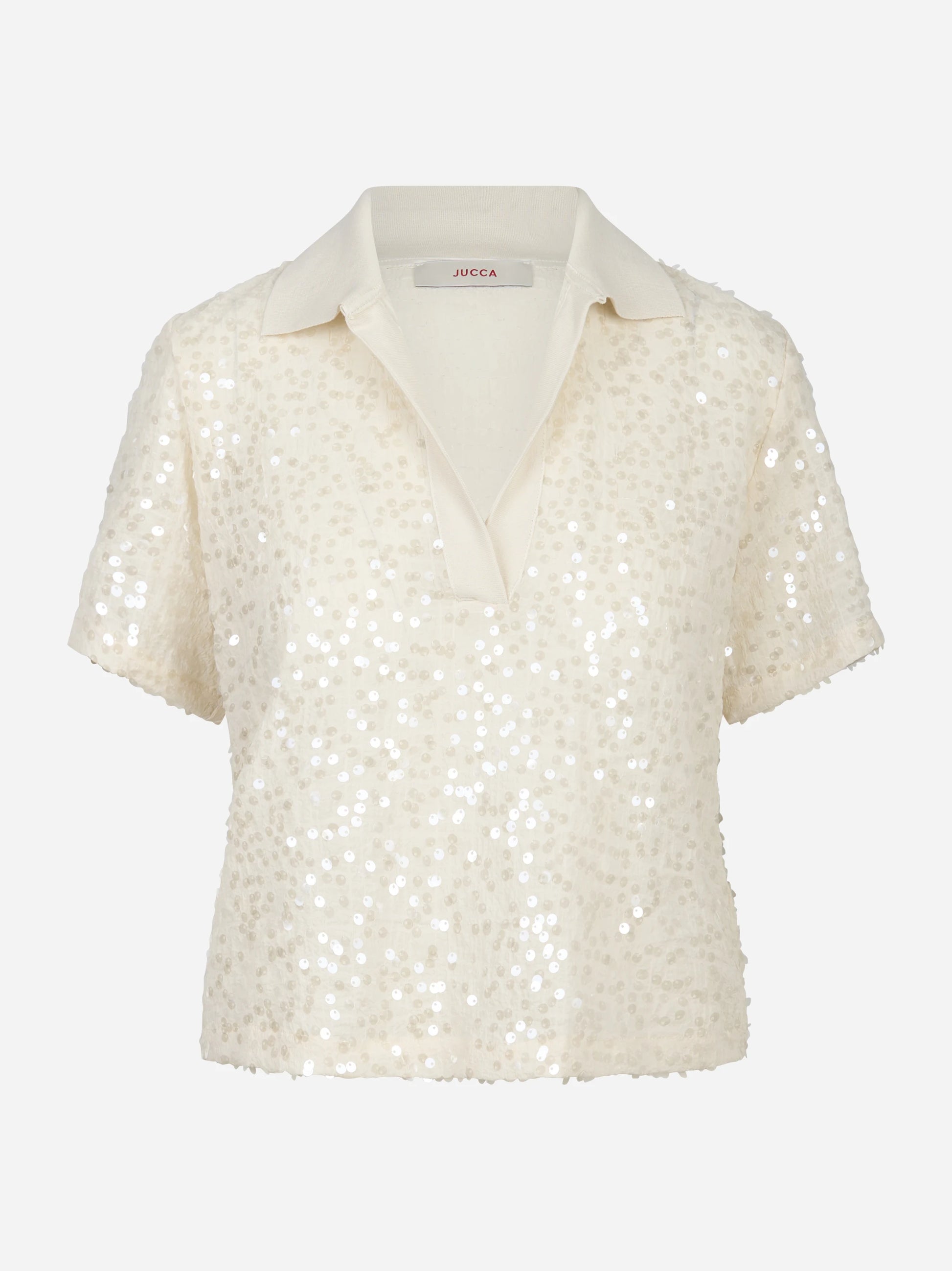 Polo manica corta con paillettes