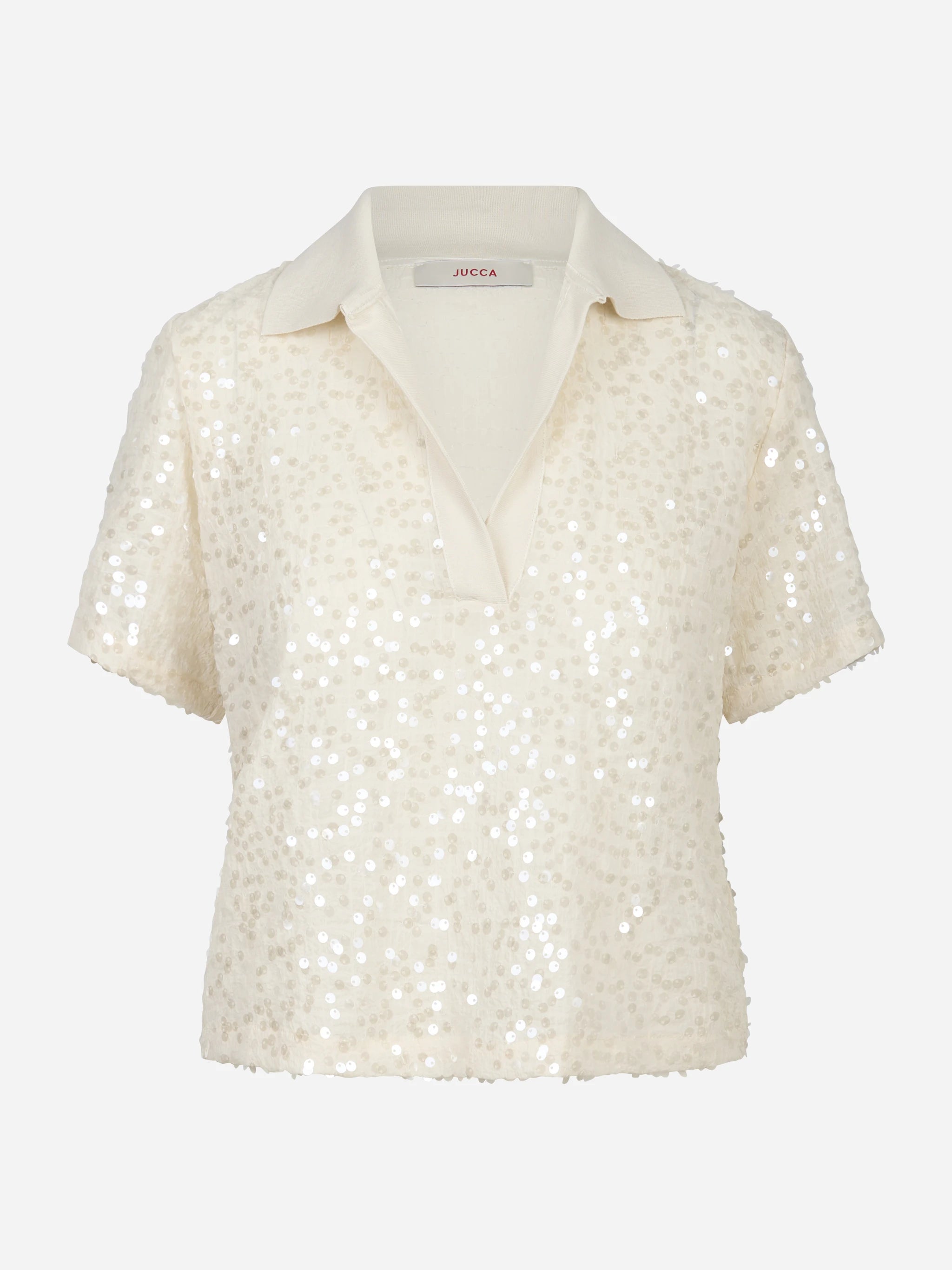 Polo manica corta con paillettes