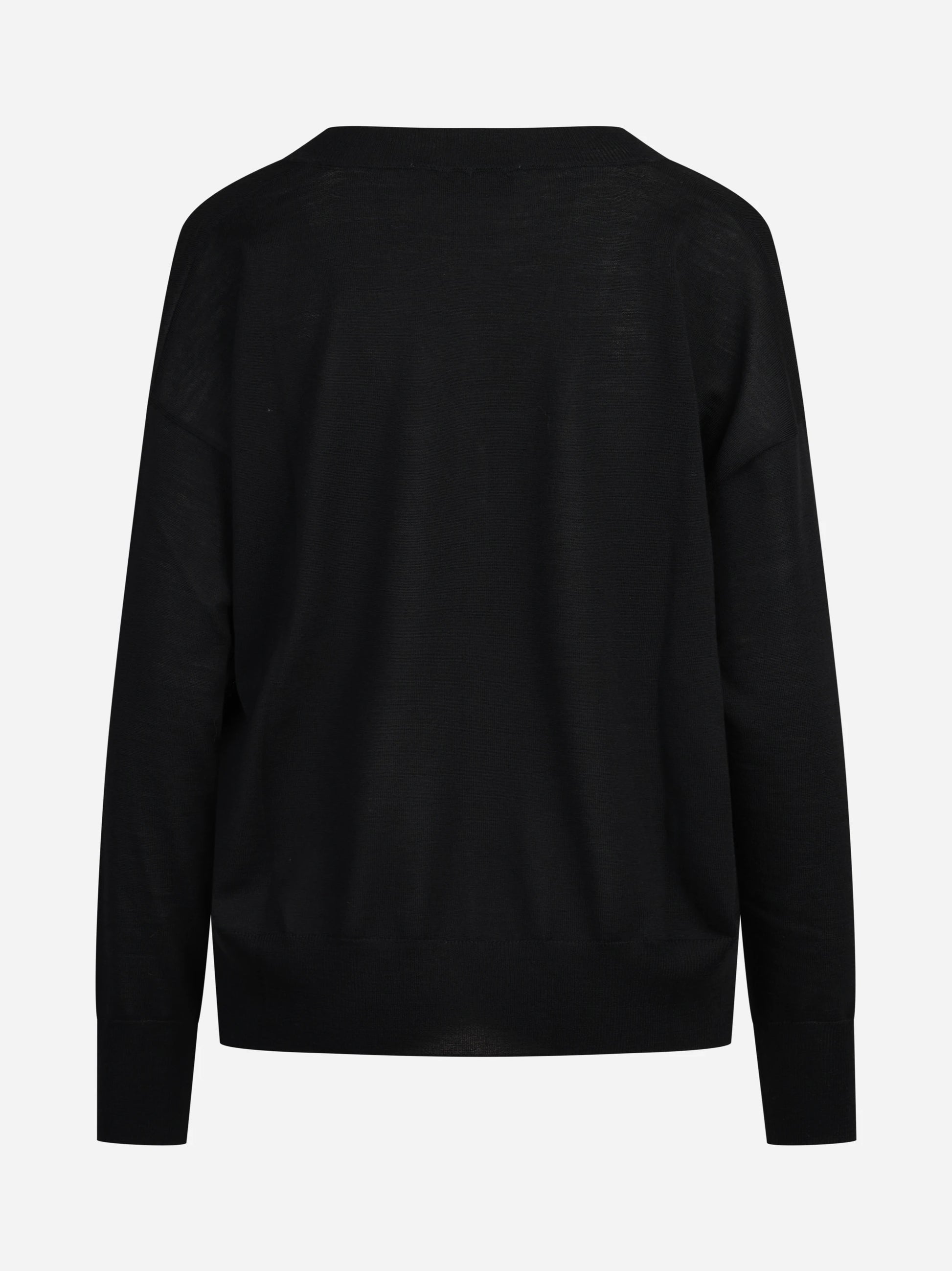 Maglia oversize con scollo a V nera - vista posteriore