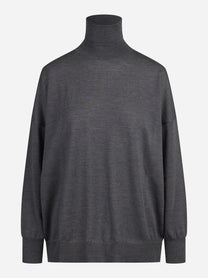 Maglia dolcevita oversize grigia - vista frontale