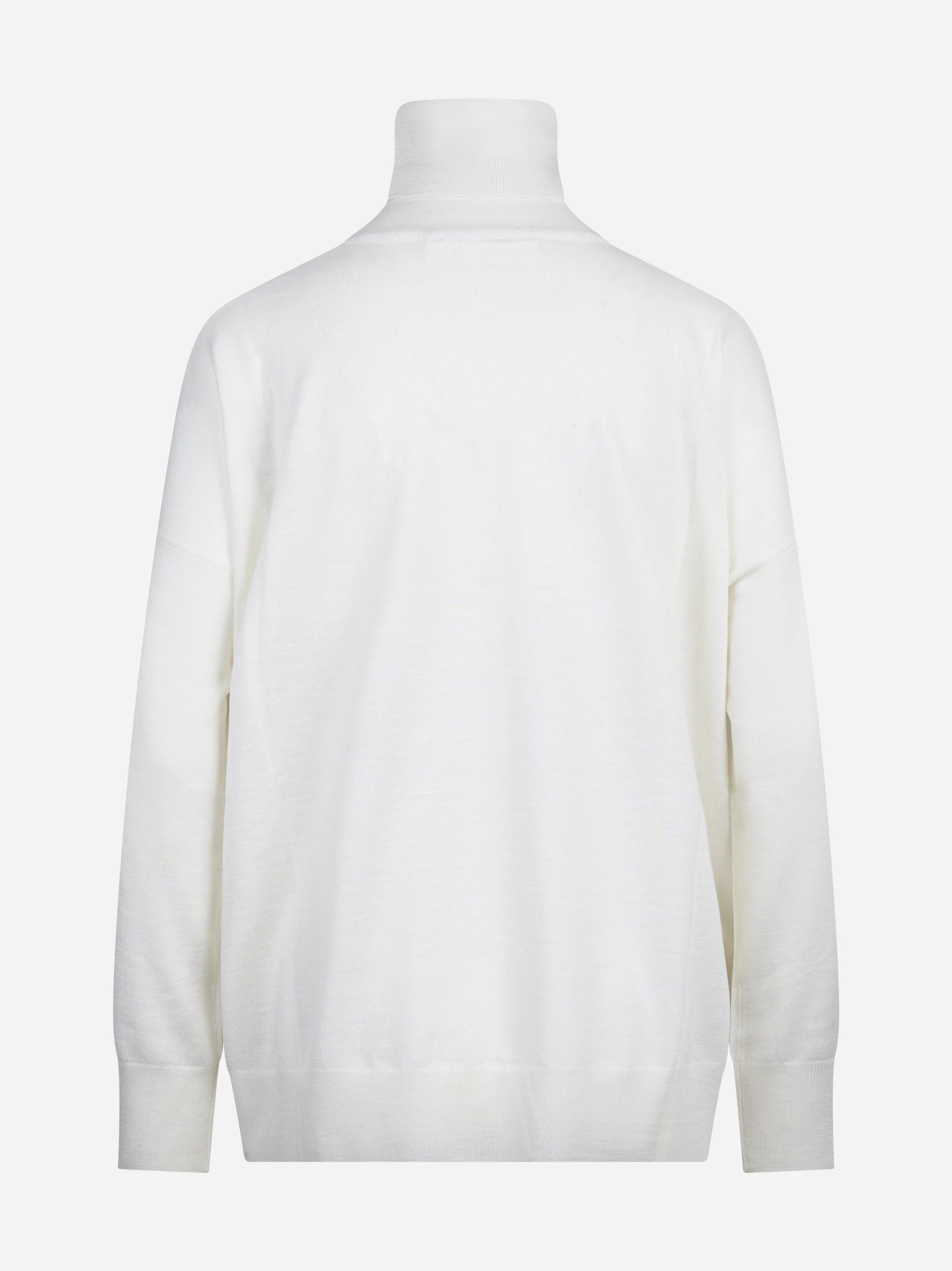 Maglia dolcevita oversized in lana vergine bianca - vista posteriore