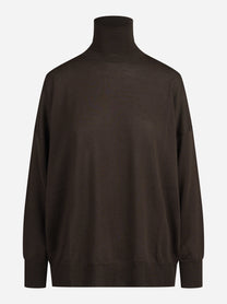 Maglia dolcevita oversize marrone - vista frontale