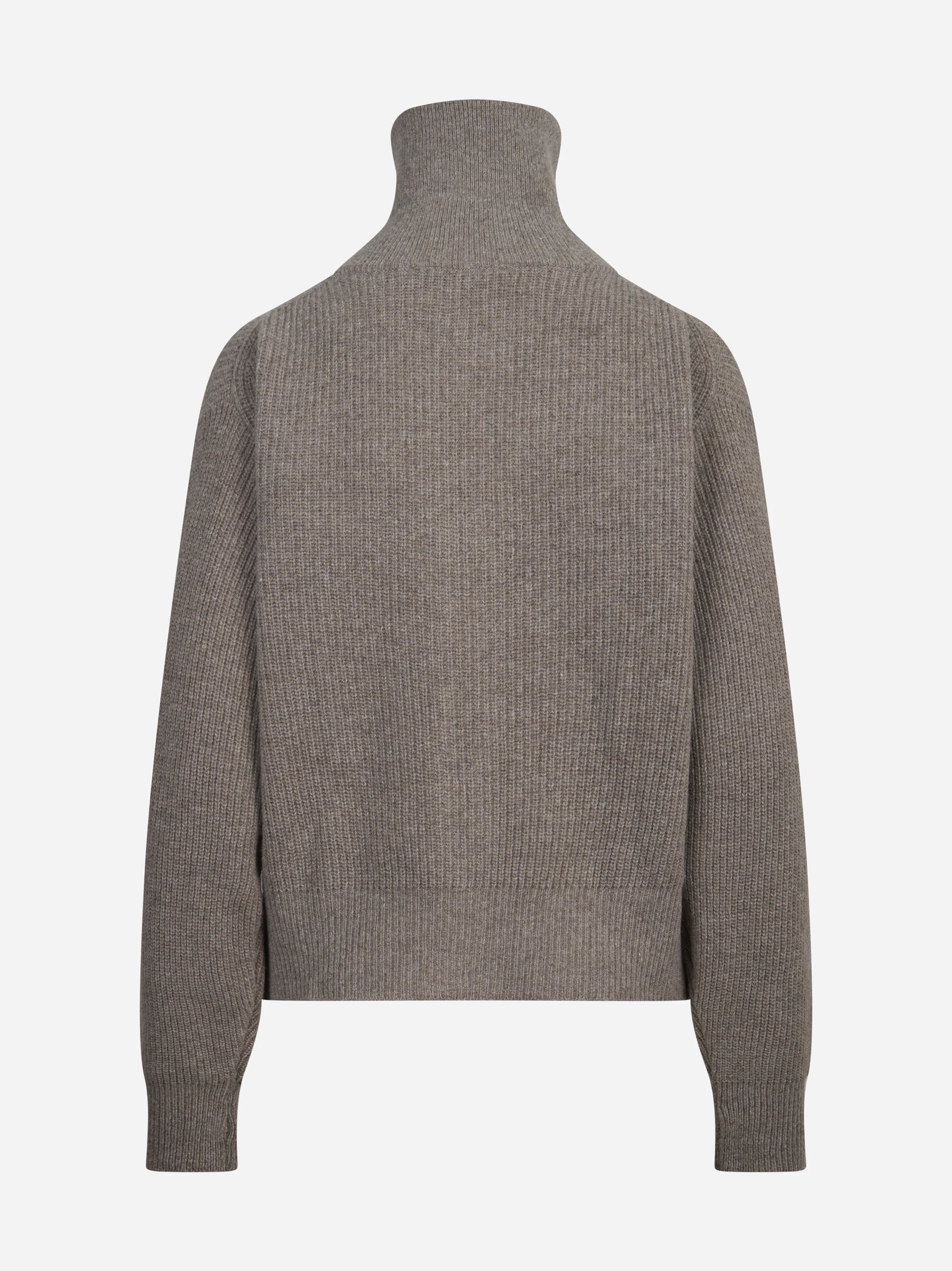 Maglia polo oversized in lana vergine marrone - vista posteriore