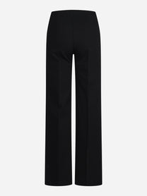 Pantaloni wide leg in viscosa neri - vista posteriore