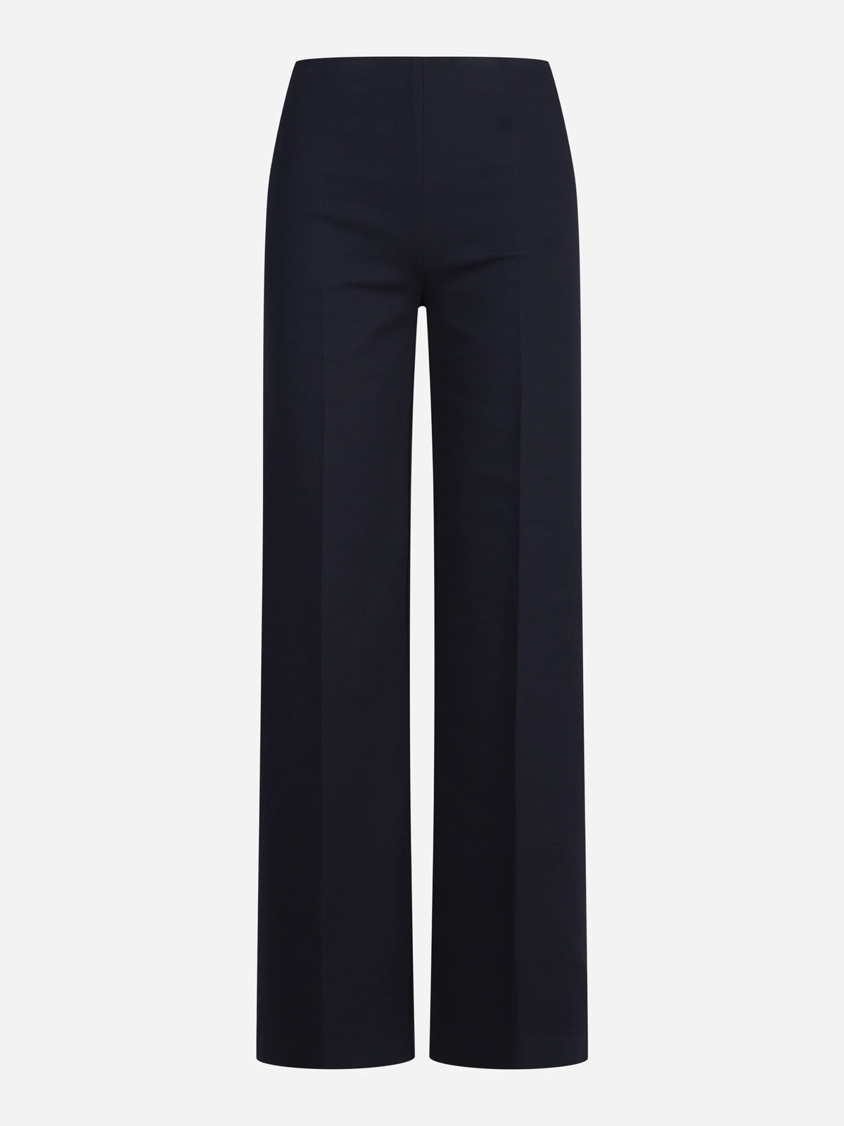 Pantaloni wide leg in viscosa blu notte - vista frontale