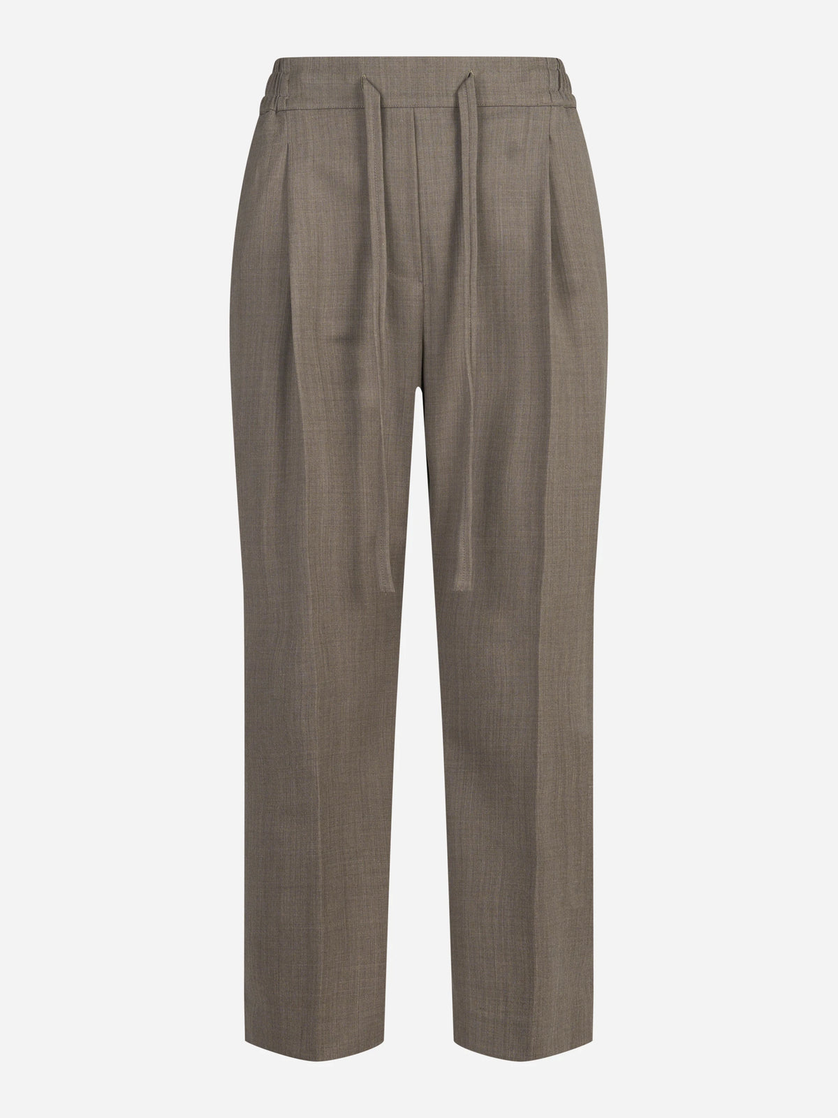 Pantaloni con coulisse marroni - vista frontale