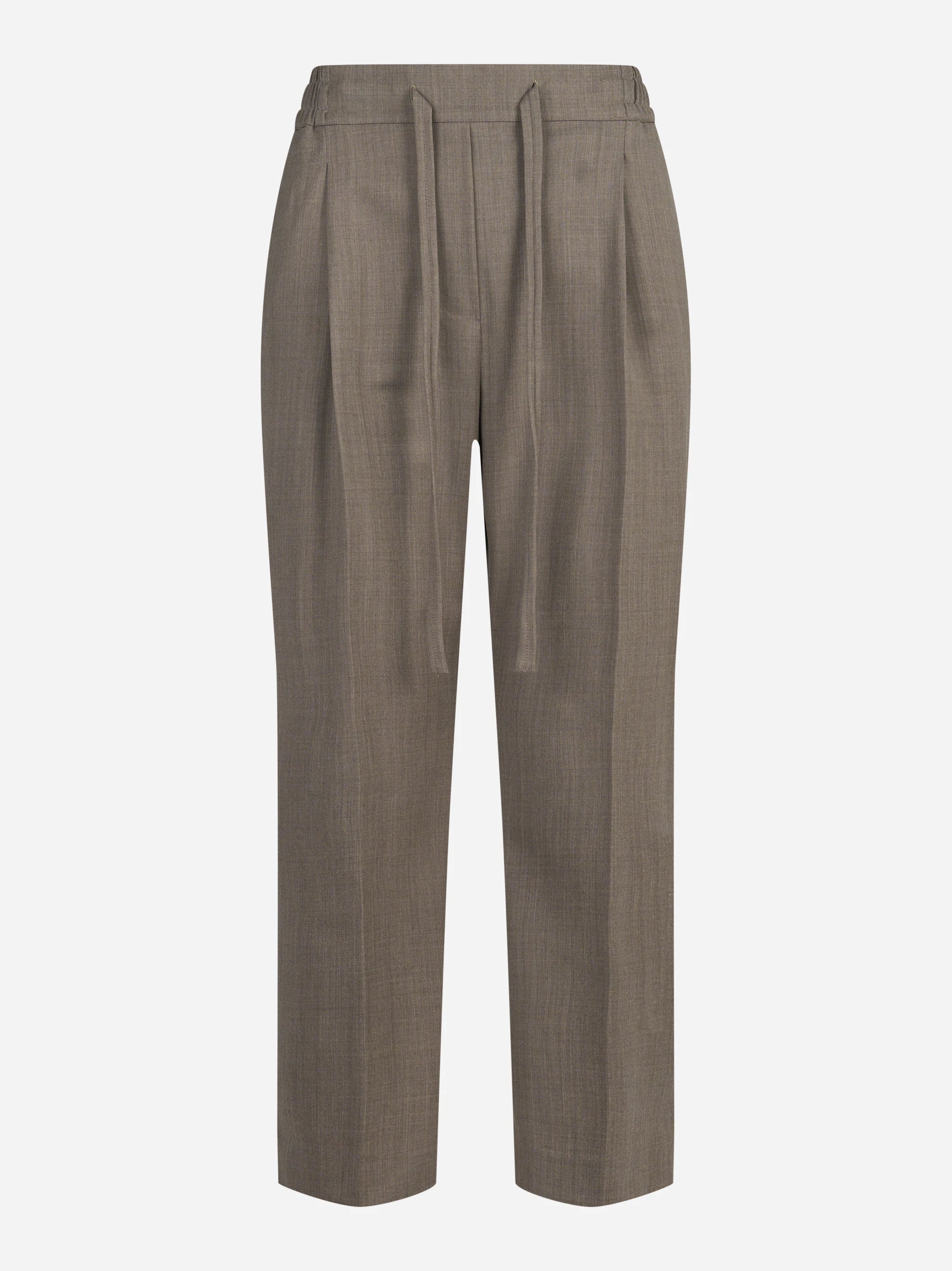 Pantaloni con coulisse marroni - vista frontale